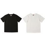Plain 2-color cotton navy crewneck t-shirt 2-piece set