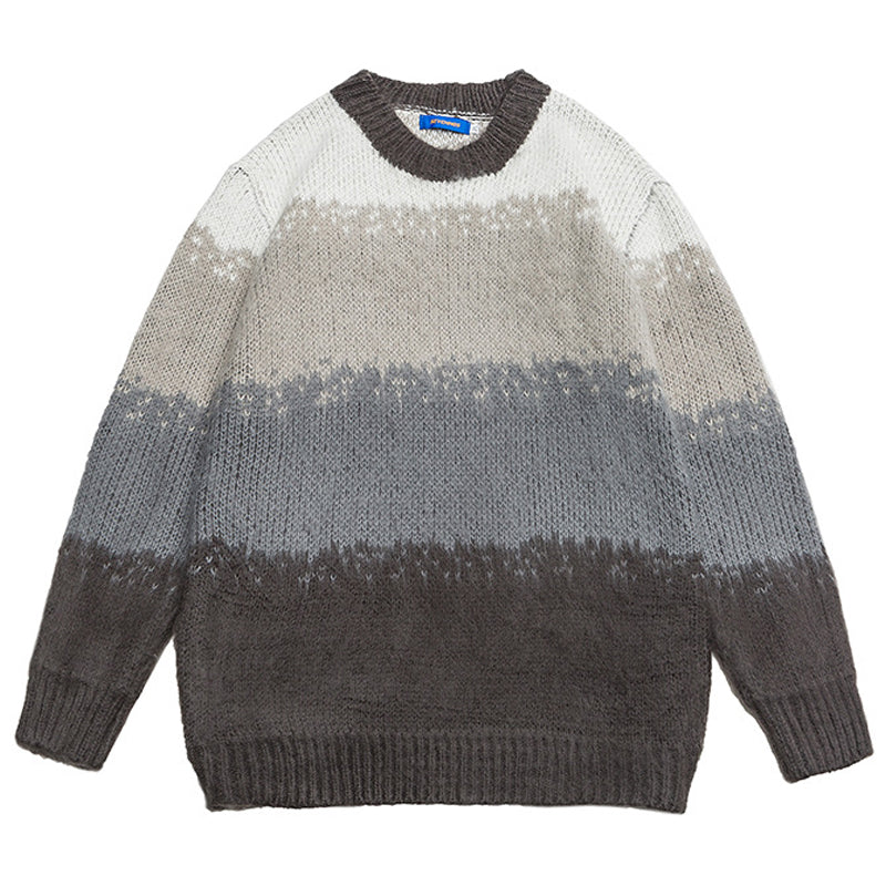 4 color vintage round gradient sweater