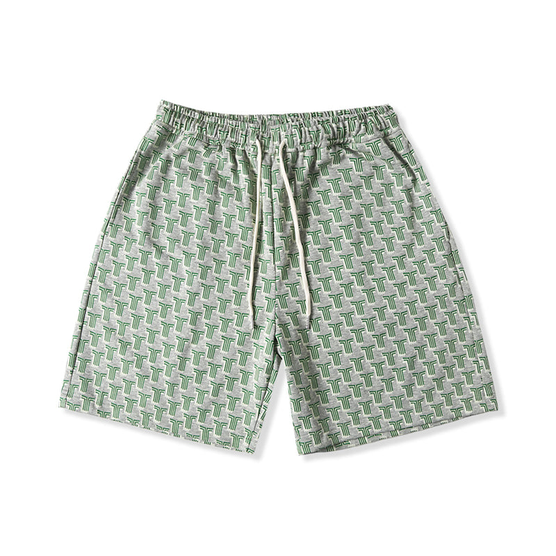 2-color jacquard woven pattern strap easy shorts