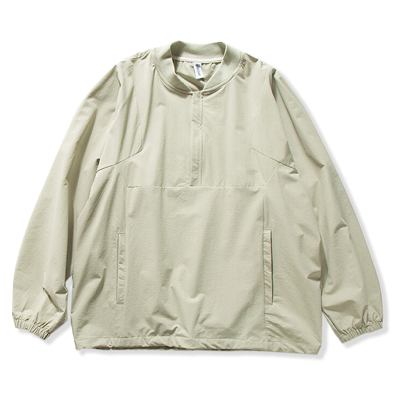 RIP-STOP Processed Half Zip-Up Sweatshirt
