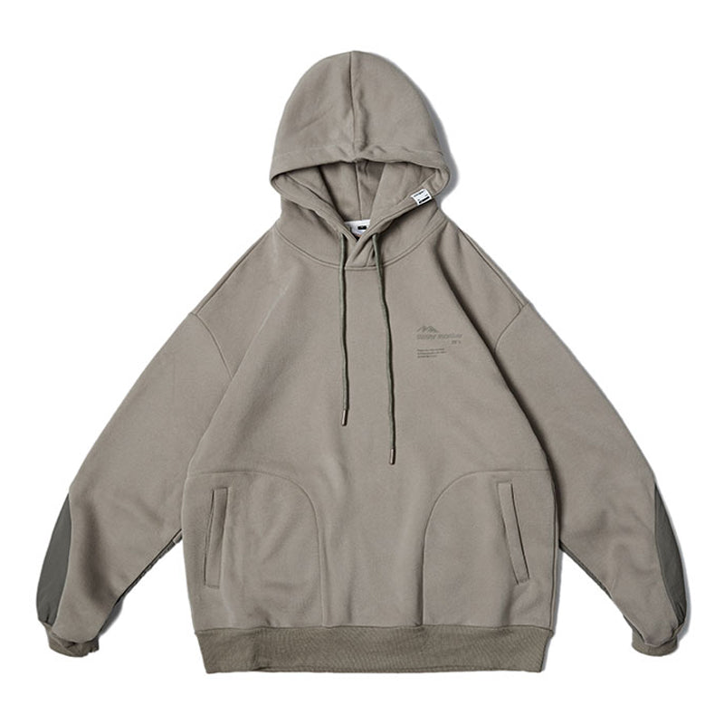 URBAN OUTDOOR 소매 다른소재 콤비 내부 후리스 후드