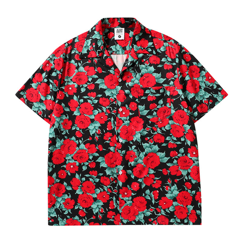 HAWAII ALOHA 「붉은 장미」알로하 셔츠