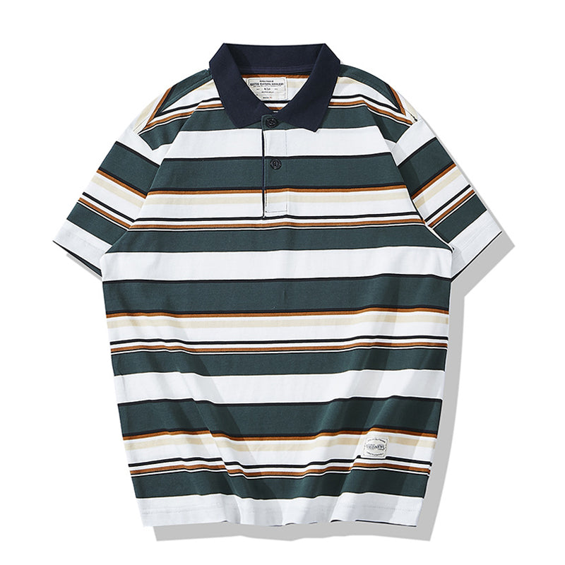 블랙 카라 보더 polo 셔츠