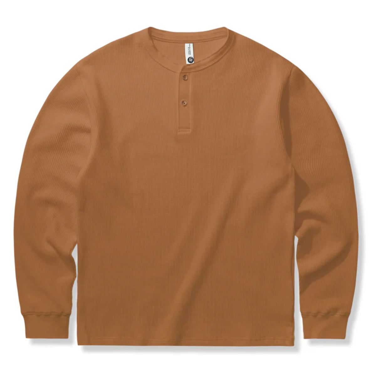 Heavyweight waffle henley neck long sleeve t-shirt – Karaku KR