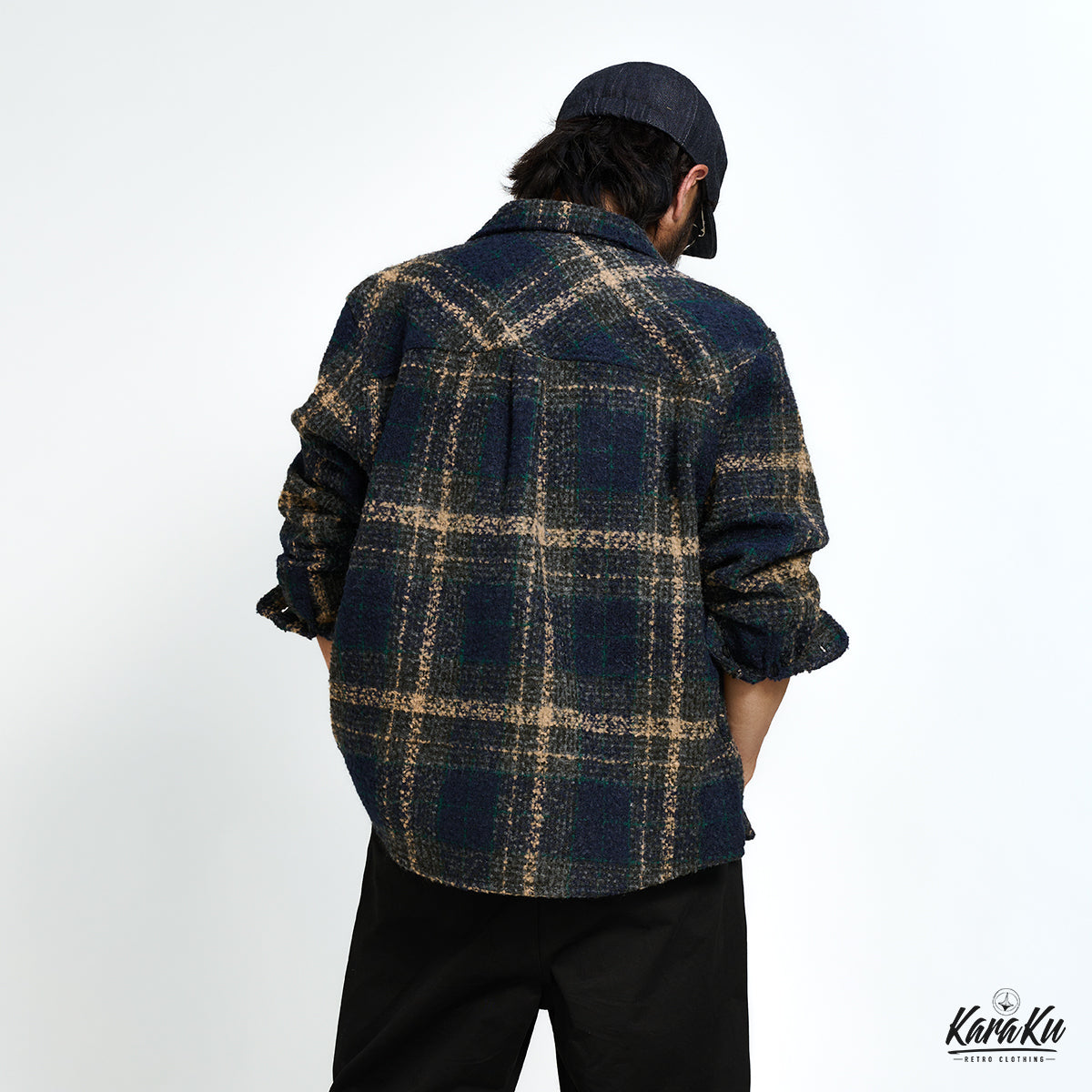 【2plan】Sort Tweed Half Shirt 2XL Shirts for Men | 52 - 54
