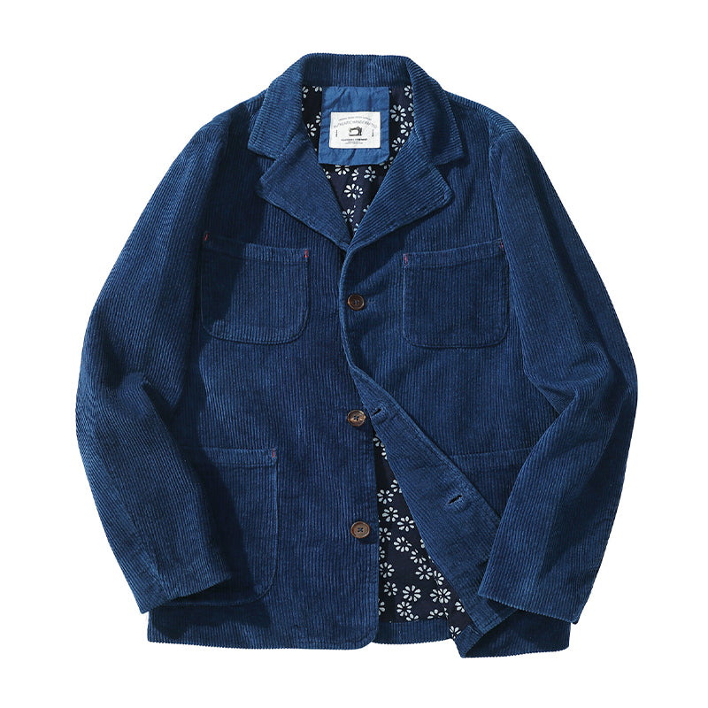 Corduroy Aizome Vintage French Work Jacket