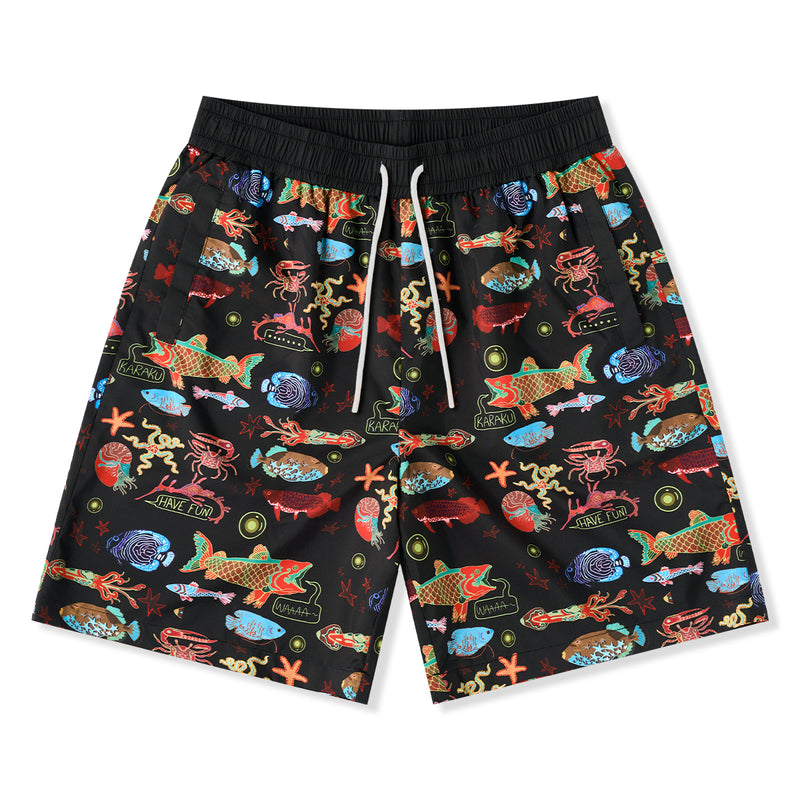 【Pre-order】"Deep Sea Neon Show" Pattern Print Shorts